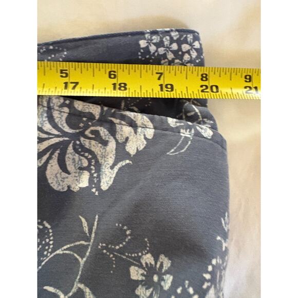 Faded Glory Capri Pants Womens XL Blue Cotton Blend Pockets hi Rise Flat Front - Picture 8 of 10